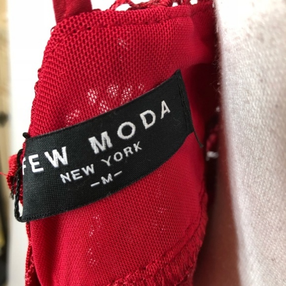 NWT Floral Lace Red Midi Sexy Slip Dress Size Medium - Picture 8 of 8